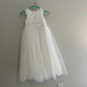 David's Bridal Ballgown with Heart Cutout (Soft White)